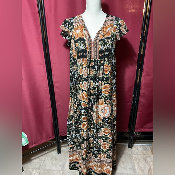 RusstyDussty Rusty Dusty floral horses maxi dress high waist Small - Picture 1 of 5